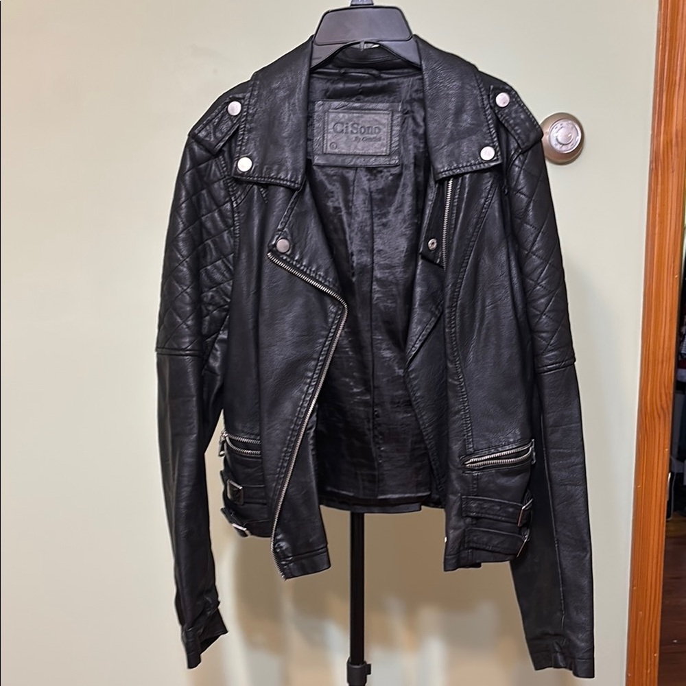 Black Leather Moto Jacket